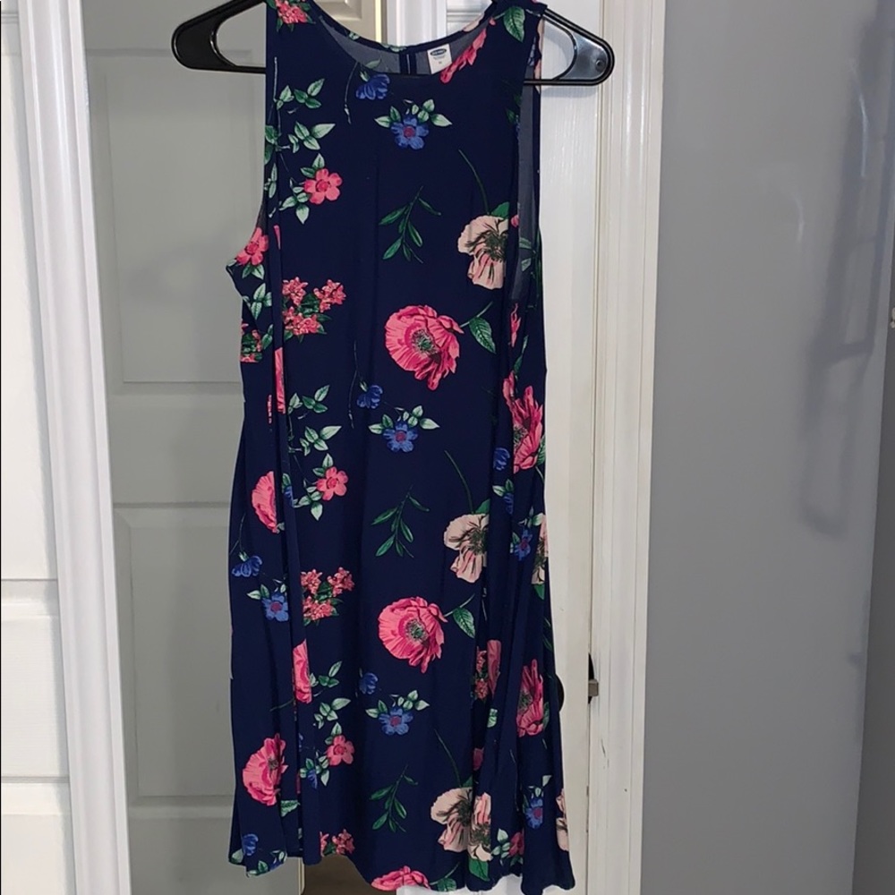 Navy floral dress